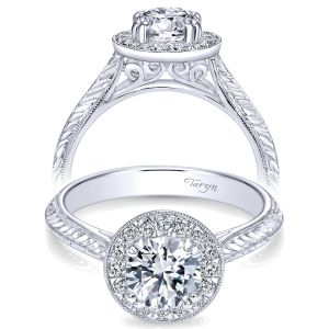 Taryn 14k White Gold Round Halo Engagement Ring TE8709W44JJ 