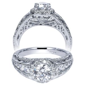 Taryn 14k White Gold Round Halo Engagement Ring ER8737W44JJ 