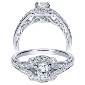 Taryn 14k White Gold Round Halo Engagement Ring TE8738R2W44JJ 