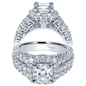 Taryn 14k White Gold Cushion Cut Halo Engagement Ring TE8746W44JJ 