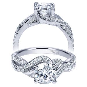 Taryn 14k White Gold Round Twisted Engagement Ring TE8749W44JJ 