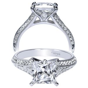 Taryn 14k White Gold Princess Cut Straight Engagement Ring TE8753W44JJ