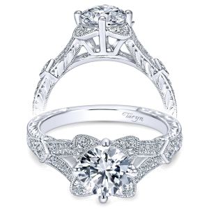 Taryn 14k White Gold Round Split Shank Engagement Ring TE8790W44JJ