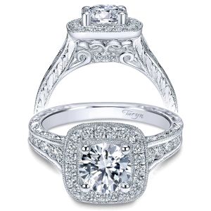 Taryn 14k White Gold Round Halo Engagement Ring TE8794W44JJ 