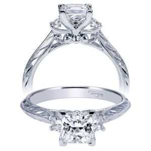 Taryn 14k White Gold Princess Cut 3 Stone Engagement Ring TE8801W44JJ
