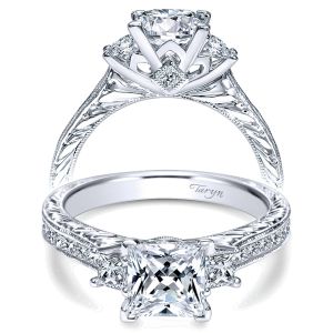 Taryn 14k White Gold Princess Cut 3 Stone Engagement Ring TE8802W44JJ