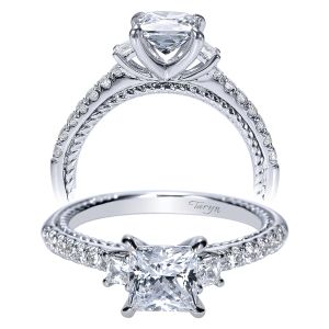 Taryn 14k White Gold Princess Cut 3 Stone Engagement Ring TE8803W44JJ