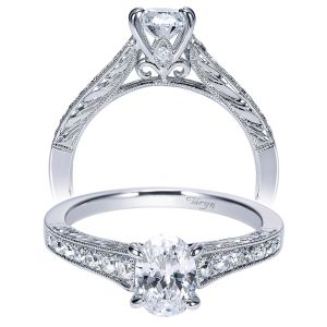 Taryn 14k White Gold Oval Straight Engagement Ring TE8805W44JJ