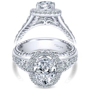 Taryn 14k White Gold Oval Halo Engagement Ring TE8807W44JJ 