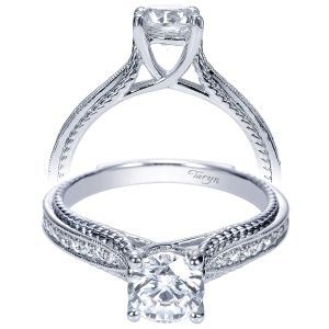 Taryn 14k White Gold Round Straight Engagement Ring TE8824W44JJ 