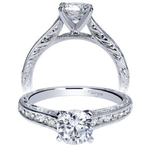 Taryn 14k White Gold Round Straight Engagement Ring TE8831W44JJ 