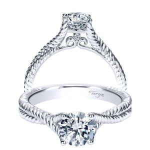 Taryn 14k White Gold Round Twisted Engagement Ring TE8843W44JJ 