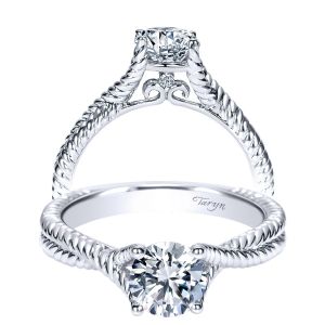 Taryn 14k White Gold Round Twisted Engagement Ring TE8843W44JJ