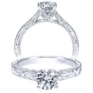 Taryn 14k White Gold Round Straight Engagement Ring TE8845W44JJ 