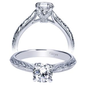 Taryn 14k White Gold Round Straight Engagement Ring TE8846W4JJJ 