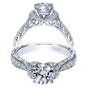 Taryn 14k White Gold Round Straight Engagement Ring TE8856W44JJ 