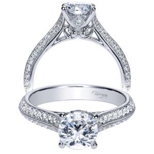 Taryn 14k White Gold Round Straight Engagement Ring TE8887W44JJ 