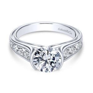 Gabriel - Colton 14 Karat Round Straight Engagement Ring ER8895W44JJ