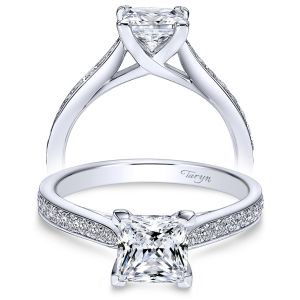 Taryn 14k White Gold Princess Cut Straight Engagement Ring TE8916W44JJ 
