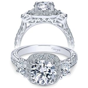 Taryn 14k White Gold Round Halo Engagement Ring TE8918W44JJ
