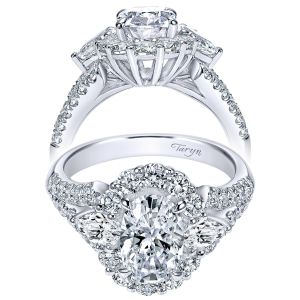 Taryn 18K White Gold Oval Halo Engagement Ring TE8942W83JJ 