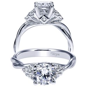 Taryn 14k White Gold Round Twisted Engagement Ring TE8952W44JJ 
