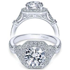 Taryn 14k White Gold Round Halo Engagement Ring TE8985W44JJ 