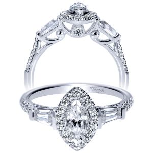 Taryn 14k White Gold Marquise Halo Engagement Ring TE9003W44JJ 