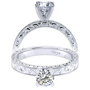 Taryn 14k White Gold Round Straight Engagement Ring TE9022W4JJJ 