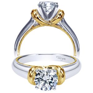 Taryn 14k White/Yellow Gold Round Straight Engagement Ring TE9023M4JJJ 