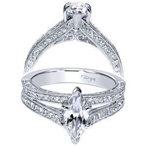 Taryn 14k White Gold Marquise Split Shank Engagement Ring TE9038W44JJ
