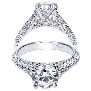 Taryn 14k White Gold Round Split Shank Engagement Ring TE9040W44JJ
