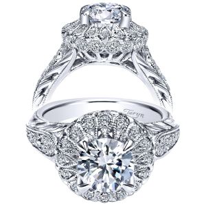 Taryn 18k White Gold Round Halo Engagement Ring TE9068W83JJ