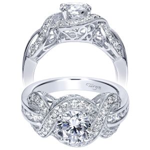 Taryn 14k White Gold Round Halo Engagement Ring TE9072W44JJ 