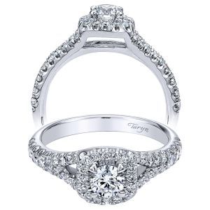 Taryn 14k White Gold Round Halo Engagement Ring TE910099W44JJ 