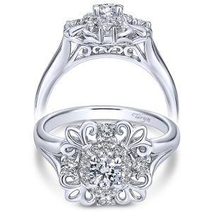 Taryn 14k White Gold Round Halo Engagement Ring TE910101W44JJ 