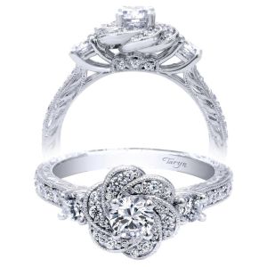 Taryn 14k White Gold Round Halo Engagement Ring TE910153W44JJ 