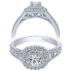 Taryn 14k White Gold Round Double Halo Engagement Ring TE910162W44JJ 