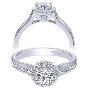 Taryn 14k White Gold Round Halo Engagement Ring TE910165W44JJ 