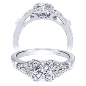 Taryn 14k White Gold Round Halo Engagement Ring TE910220W44JJ 
