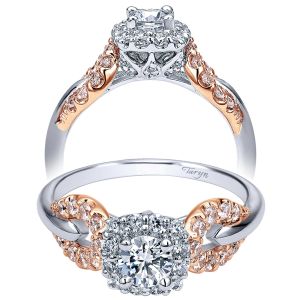 Taryn 14K White/Rose Round Halo Engagement Ring TE911501R0T44JJ 