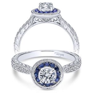 Taryn 14k White Gold Round Halo Engagement Ring TE911587R0W44SA 