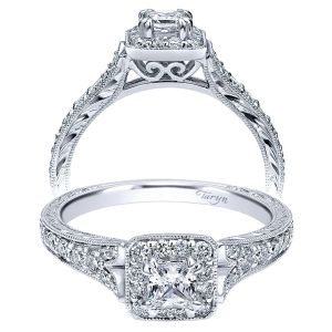 Taryn 14k White Gold Princess Cut Halo Engagement Ring TE911593S1W44JJ 
