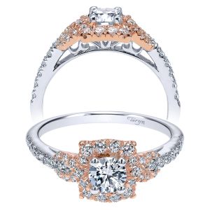 Taryn 14K White/Rose Round Halo Engagement Ring TE911594R0T44JJ 