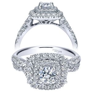 Taryn 14k White Gold Round Double Halo Engagement Ring TE911712R0W44JJ 