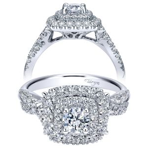 Taryn 14k White Gold Round Double Halo Engagement Ring TE911712R0W44JJ