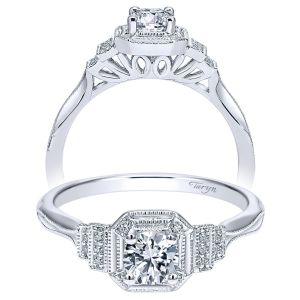 Taryn 14k White Gold Round Halo Engagement Ring TE911715R0W44JJ 