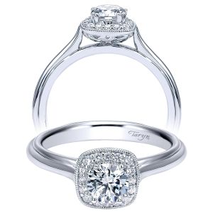 Taryn 14k White Gold Round Halo Engagement Ring TE911716R0W44JJ 