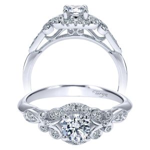 Taryn 14k White Gold Round Halo Engagement Ring TE911732R0W44JJ 