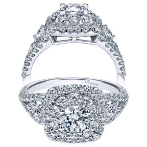 Taryn 14k White Gold Round Double Halo Engagement Ring TE911779R0W44JJ 